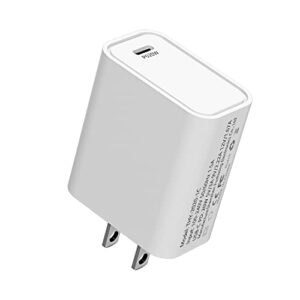 wall charger usb c power adapter 20w fast charger block pd 3.0 type c power delivery fast charging block for iphone 14/13/12/11/pro max, xs/xr/x, ipad pro,airpods, for samsung galaxy-not include cable