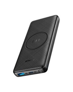 anker powercore iii 10k wireless portable charger with qi-certified 10w wireless charging and 18w usb-c quick charge for iphone 13, 12, mini, pro, ipad, airpods, and more