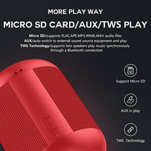 Bluetooth Speakers, Portable Wireless Speaker, Portable Waterproof Speaker with IPX6 Waterproof for iPhone, Samsung, 24H Playtime,Upgraded