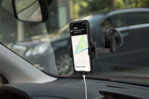 Arteck Car Mount, Universal Mobile Phone Car Mount Holder 360° Rotation for Auto Windshield and Dash, for Cell Phones Apple iPhone 14, 14 Pro, 13, 13 Pro, 13 Mini, 12, 11, SE, Android Cellphone, GPS