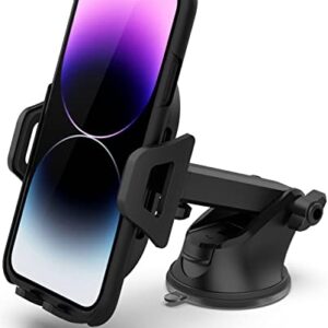 Arteck Car Mount, Universal Mobile Phone Car Mount Holder 360° Rotation for Auto Windshield and Dash, for Cell Phones Apple iPhone 14, 14 Pro, 13, 13 Pro, 13 Mini, 12, 11, SE, Android Cellphone, GPS