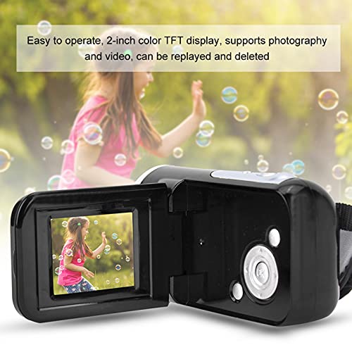 HD Digital Video Camera, Kids Camera, 2 Inch TFT Color Display, with USB Port, Portable Camera for Kids, Teenagers, Students(Black)