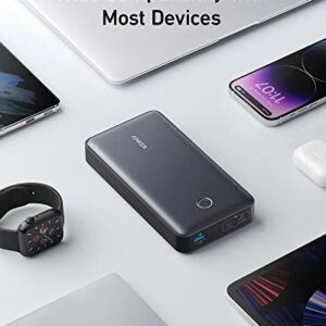 Anker Portable Charger, 24,000mAh 65W Power Bank, 537 Power Bank (PowerCore 24K for Laptop), for MacBook Pro, Dell XPS, Microsoft Surface, iPad Pro, iPhone 14 Pro, Apple Watch Series 5, and More