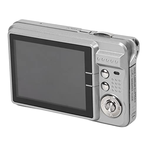 Compact Camera, Digital Camera Anti Shake 48MP Rechargeable 4K 2.7in LCD for Photography (Silver)