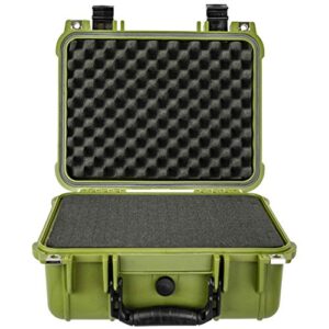 Eylar Protective Gear and Camera Hard Case Water & Shock Proof With Foam 13.37 inch 11.62 inch 6 inch OD Green (Green)