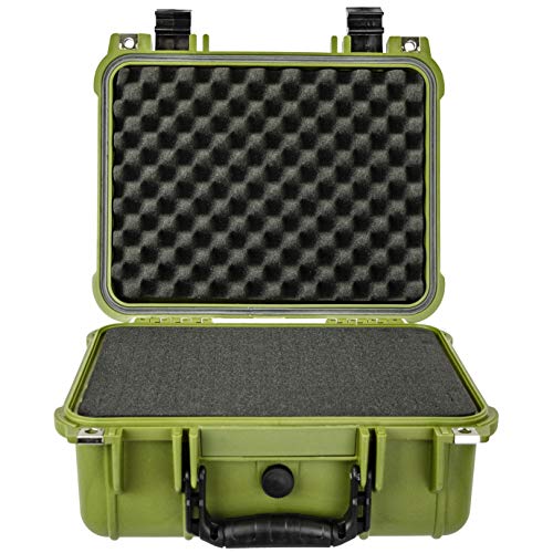 Eylar Protective Gear and Camera Hard Case Water & Shock Proof With Foam 13.37 inch 11.62 inch 6 inch OD Green (Green)