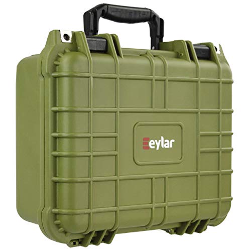 Eylar Protective Gear and Camera Hard Case Water & Shock Proof With Foam 13.37 inch 11.62 inch 6 inch OD Green (Green)