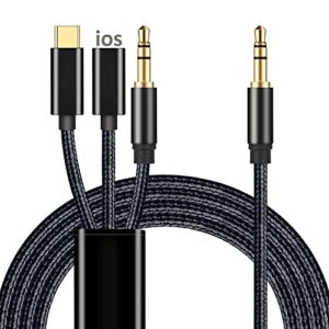 3 in 1 car aux cable, 3 in 1 usb c to 3.5mm audio cord car stereo aux cable compatible with google pixel 7/7pro/6/6pro/5/4/3, samsung galaxy s23/s22/s21fe/s9/s8, oneplus, iphone 14/13/12/xr/8 plus/11