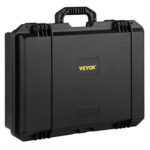 VEVOR Waterproof Hard Case, 19 x 14 x 5 Inches, with Customizable Foam, Portable Protective Hard Camera Case, Shockproof for Laptop, Pistol, Camera, and More, Black