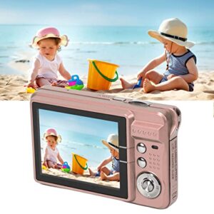 Compact Camera, Digital Camera Anti Shake 48MP Rechargeable 4K 2.7in LCD for Photography (Pink)