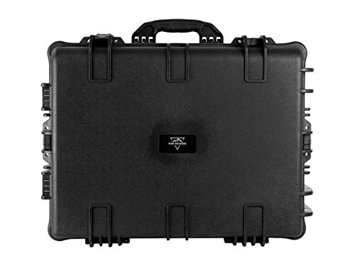 Monoprice Weatherproof / Shockproof Hard Case with Wheels - Black IP67 level dust and water protection up to 1 meter depth with Customizable Foam, 26" x 20" x 14"