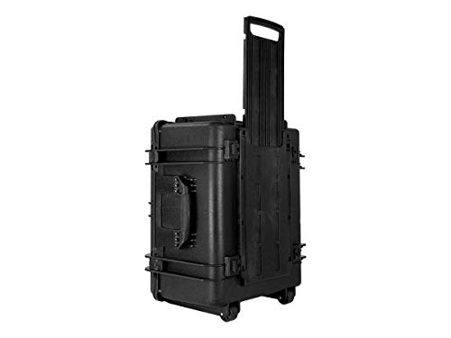 Monoprice Weatherproof / Shockproof Hard Case with Wheels - Black IP67 level dust and water protection up to 1 meter depth with Customizable Foam, 26" x 20" x 14"