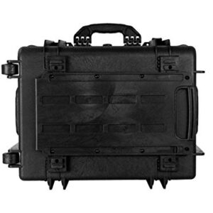 Monoprice Weatherproof / Shockproof Hard Case with Wheels - Black IP67 level dust and water protection up to 1 meter depth with Customizable Foam, 26" x 20" x 14"