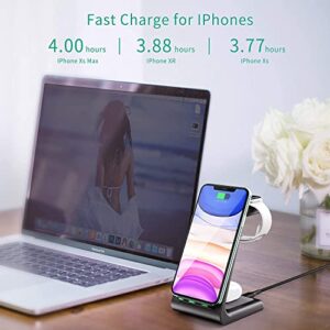 3 in 1 Charging Station - Wireless Charger for iPhone, Apple Watch & AirPods - Fast Charging Stand Dock for Qi-Enabled Phones, Samsung, Android, Smart Watch, Bluetooth Headset