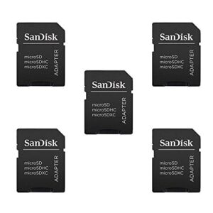 5 pack -sandisk microsd microsdhc to sd sdhc adapter. works with memory cards up to 32gb capacity (bulk packaged).