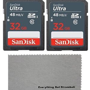 SanDisk 32GB Class 10 SDHC Memory Card 2 Pack Works with Bestguarder HD IP66 Infrared Night Vision Game & Trail Hunting Scouting Ghost Camera Bundle with (1) Everything But Stromboli Microfiber Cloth