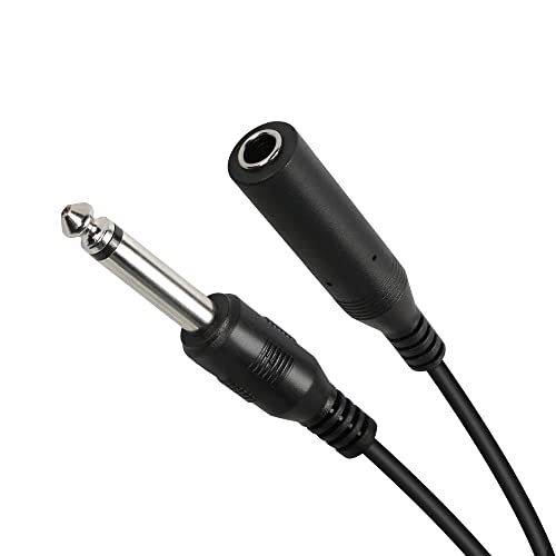 RIIEYOCA 1/4" to 1/4" TS Male to Female Cable, Nickel Plated 6.35mm Mono Male to 6.35mm Mono Female Audio Cable for Amplifier, Speaker,Guitar(1m/3.28ft)