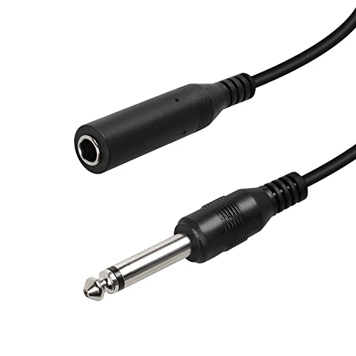 RIIEYOCA 1/4" to 1/4" TS Male to Female Cable, Nickel Plated 6.35mm Mono Male to 6.35mm Mono Female Audio Cable for Amplifier, Speaker,Guitar(1m/3.28ft)