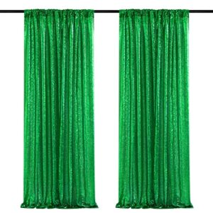 green sequin backdrop curtains 2 panels 2ftx8ft glitter backdrop christmas decoration sparkly party cake table backdrop drapes