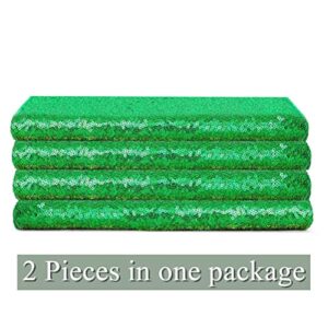 Green Sequin Backdrop Curtains 2 Panels 2ftx8ft Glitter Backdrop Christmas Decoration Sparkly Party Cake Table Backdrop Drapes