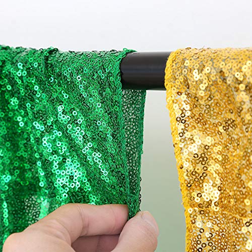 Green Sequin Backdrop Curtains 2 Panels 2ftx8ft Glitter Backdrop Christmas Decoration Sparkly Party Cake Table Backdrop Drapes