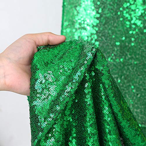 Green Sequin Backdrop Curtains 2 Panels 2ftx8ft Glitter Backdrop Christmas Decoration Sparkly Party Cake Table Backdrop Drapes