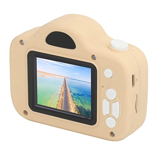 Shanrya Cartoon Mini Camera, Child Camera Kids Gift One Key Video Recording 16 Borders Support MP3 for Kids(Light Yellow)