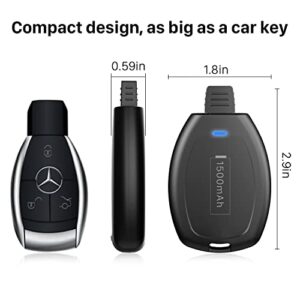 Small Portable Charger 1500mAh Ultra-Compact Portable Keychain Phone Charger with iPhone 14/14 Pro Max/13/12 Mini/13 Pro Max/11 Pro/XS Max/XR/X/8/7/6/Plus Airpods and More,Black