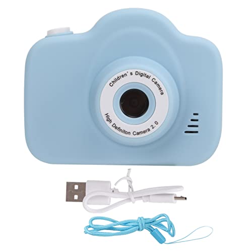 Shanrya Cartoon Mini Camera, Child Camera Kids Gift One Key Video Recording 16 Borders Support MP3 for Kids(Sky Blue)