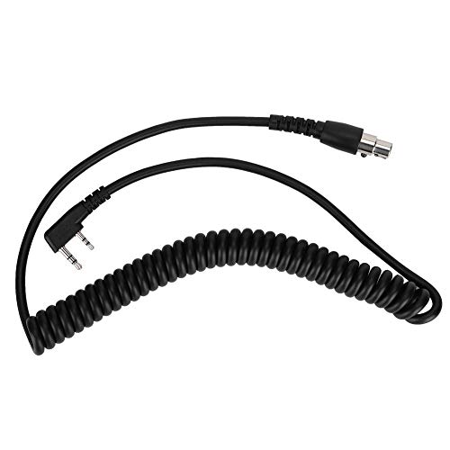 2-Pin to 5-Pin Coil Cord Cable K Cable for Kenwood/HYT/Baofeng/Relm Two Way Radios and Headsets