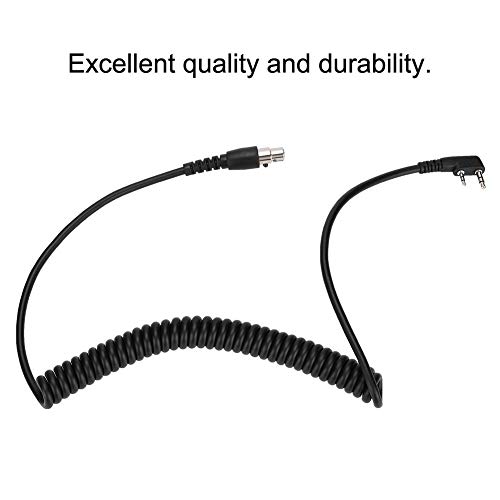 2-Pin to 5-Pin Coil Cord Cable K Cable for Kenwood/HYT/Baofeng/Relm Two Way Radios and Headsets