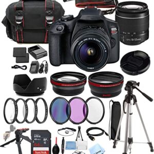 T7 DSLR Camera w/EF-S 18-55mm F/3.5-5.6 Zoom Lens + Al’s Variety Accessories Includes: 64GB Memory + Wide & Telephoto Threaded Lenses + Case + Tripod + Grip Pod + More (37pc Bundle)