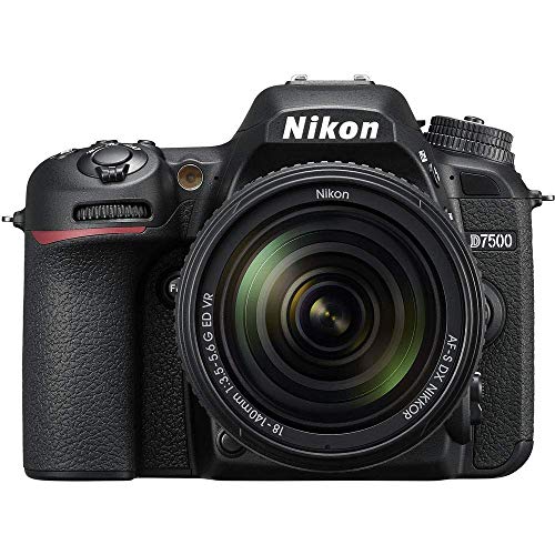 Nikon D7500 DSLR Camera with 18-140mm Lens (1582) + 64GB Memory Card + Case + Corel Photo Software + EN-EL 15 Battery + Card Reader + HDMI Cable + Cleaning Set + Flex Tripod + Memory Wallet (Renewed)