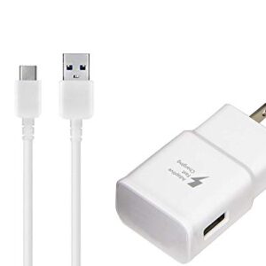 Works for Galaxy A32 5G OEM Adaptive Fast Charger Works for Samsung Galaxy A32 5G 15W with Certified USB Type-C Data and Charging Cable (White 3.3FT 1M Cable)