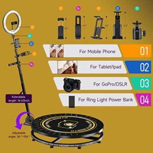 360 Photo Booth Machine for Parties 31.5"(80cm) with Flight Case Custom Logo 2-3 People to Stand Software APP Control, FUTOBOOZ 360 Video Camera Booth Selfie Platform Spin 360 Automatic Slow Motion