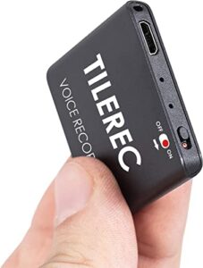 tilerec – slimmest voice activated recorder with 145 hours recording capacity, mp3 records, 24 hours battery time, metal case – by atto digital
