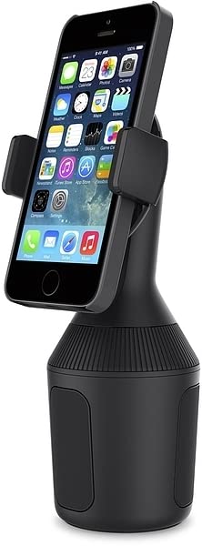 Belkin Car Cup Mount - Car Cup Mount For Phone - Phone Car Mount - Phone Stand - Phone Grip - Car Phone Holder Mount Compatible with iPhone, Samsung, Nokia, & Other Smartphones - Black