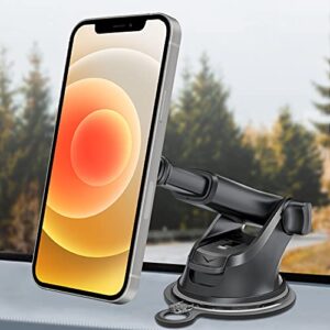 APPS2Car Suction Cup Magnetic Phone Mount for Car, Universal Dashboard Windshield Magnet Phone Holder Compatible with All Smartphones, Built-in 6 N52 Magnets