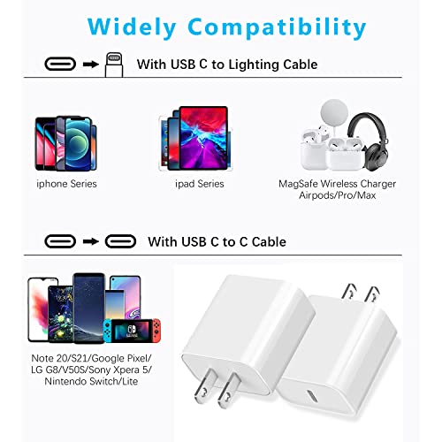 iPhone 14 13 Fast Charger Block,USB C Wall Charger 2Pack 20W PD Fast Charging Block Type C Charger Brick Power Adapter Plug Box Apple Chargers for iPhone 14 Pro Max/14 Plus/13 Pro/12 Pro/AirPods/iPad