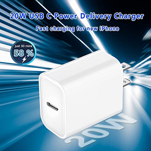 iPhone 14 13 Fast Charger Block,USB C Wall Charger 2Pack 20W PD Fast Charging Block Type C Charger Brick Power Adapter Plug Box Apple Chargers for iPhone 14 Pro Max/14 Plus/13 Pro/12 Pro/AirPods/iPad