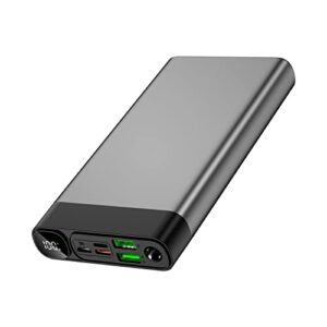 portable charger 30000mah 22.5w usb c fast charging qc 3.0 pd 20w power bank, led digital display external battery packs compatible iphone pad samsung etc.(gray)