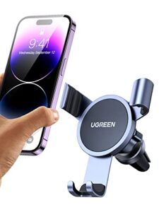 ugreen car vent phone mount gravity phone holder car air vent clip mount auto lock compatible with iphone 14 pro max 14 plus, iphone 13 12 11 pro max xr xs 8 7 plus se, samsung galaxy s22 smartphone
