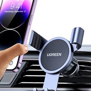 UGREEN Car Vent Phone Mount Gravity Phone Holder Car Air Vent Clip Mount Auto Lock Compatible with iPhone 14 Pro Max 14 Plus, iPhone 13 12 11 Pro Max XR XS 8 7 Plus SE, Samsung Galaxy S22 Smartphone