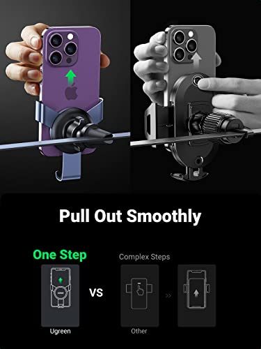 UGREEN Car Vent Phone Mount Gravity Phone Holder Car Air Vent Clip Mount Auto Lock Compatible with iPhone 14 Pro Max 14 Plus, iPhone 13 12 11 Pro Max XR XS 8 7 Plus SE, Samsung Galaxy S22 Smartphone