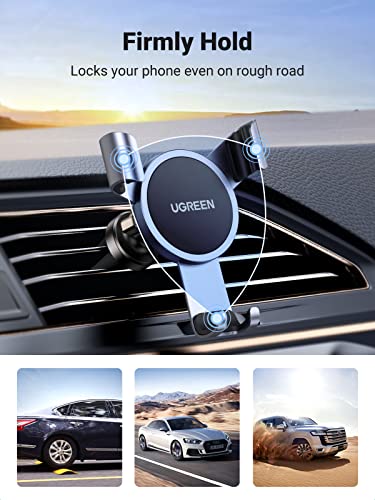 UGREEN Car Vent Phone Mount Gravity Phone Holder Car Air Vent Clip Mount Auto Lock Compatible with iPhone 14 Pro Max 14 Plus, iPhone 13 12 11 Pro Max XR XS 8 7 Plus SE, Samsung Galaxy S22 Smartphone