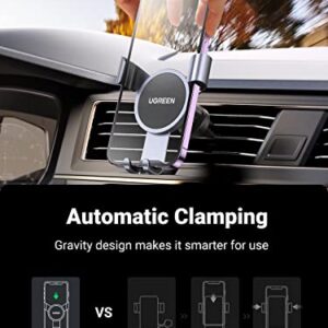 UGREEN Car Vent Phone Mount Gravity Phone Holder Car Air Vent Clip Mount Auto Lock Compatible with iPhone 14 Pro Max 14 Plus, iPhone 13 12 11 Pro Max XR XS 8 7 Plus SE, Samsung Galaxy S22 Smartphone