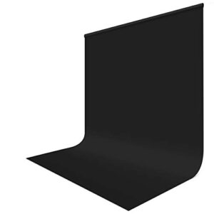 hemmotop 5 x 6.5 ft black backdrop background for photography,100% pure muslin collapsible backdrop background screen for photo video studio