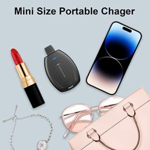 Keychain Portable Charger for iPhone, 1500mAh Ultra-Compact Small Portable Power Emergency Pod Mini Phone Power Bank, Fast Charging Key Ring Cell Phone Charger for iPhone 14/13/12, Airpods and More