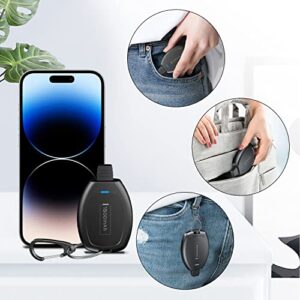 Keychain Portable Charger for iPhone, 1500mAh Ultra-Compact Small Portable Power Emergency Pod Mini Phone Power Bank, Fast Charging Key Ring Cell Phone Charger for iPhone 14/13/12, Airpods and More