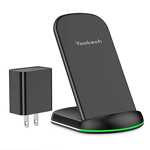 Yootech Wireless Charger, 10W Max Wireless Charging Stand with Quick Adapter,Compatible with iPhone 14/14 Plus/14 Pro/14 Pro Max/13/13 Mini/13 Pro Max/SE 2022/12/11/X/8, Galaxy S22/S21/S20/S10